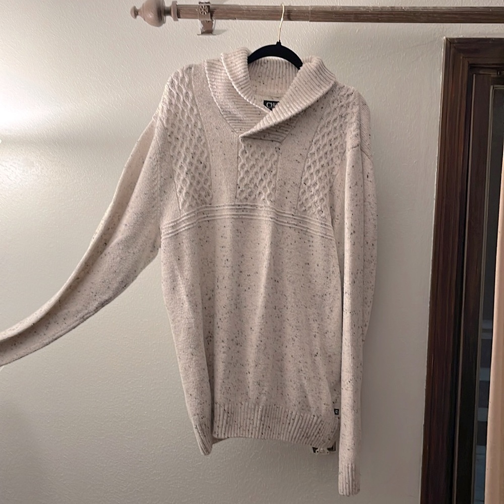 Chaps Cream Fleck Cowl Neck Sweater